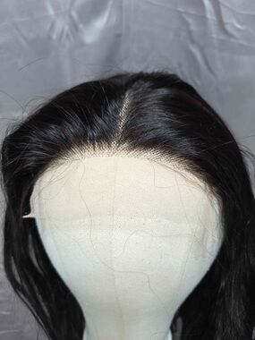 NEW 22" 5x5 Lace Closure Human Hair Wig - Straight Natural Black